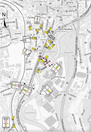 Stadtplan mit Umleitungstrecke An der Brauerei