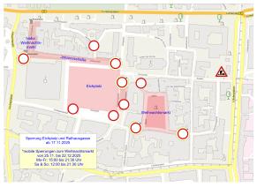 Lageplan Weihnachtsmarkrt inkl. Verkehrseinschränkungen